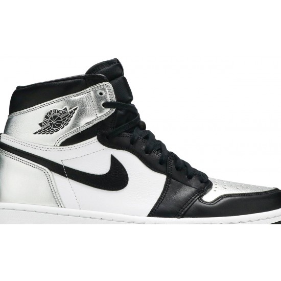 Wmns Air Jordan 1 Retro High OG Silver Toe Black/Metallic Silver/White/BlackCD0461 001 AJ 1 Sneakers