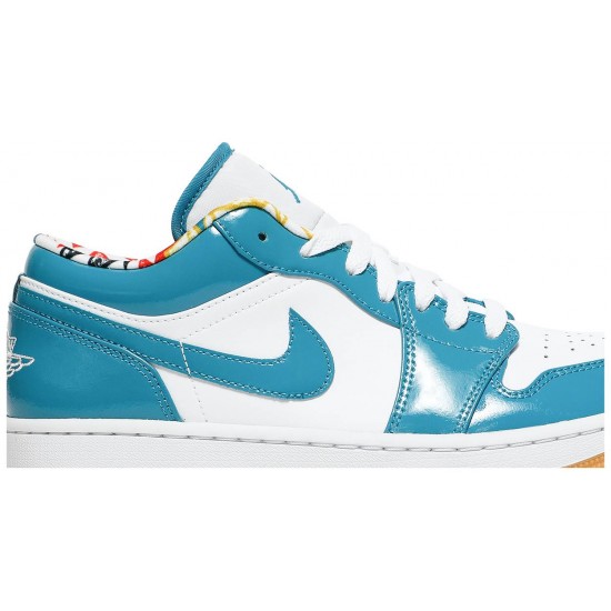 Air Jordan 1 Low Barcelona Cyber Teal/Cyber Teal/White DC6991 400 AJ 1 Sneakers