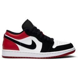 Air Jordan 1 Low 'Black Toe' White/Black-Gym Red 553558 116 AJ 1 Sneakers