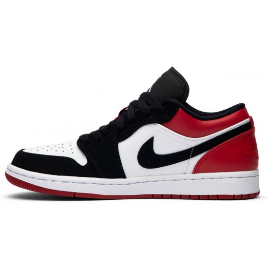 Air Jordan 1 Low Black Toe White/Black-Gym Red 553558 116 AJ 1 Sneakers