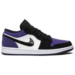 Air Jordan 1 Low 'Court Purple' White/Court Purple/Black553558 500 AJ 1 Sneakers