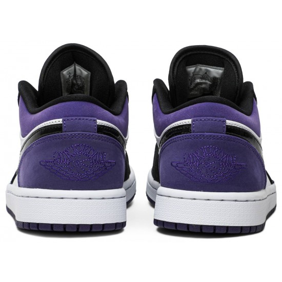 Air Jordan 1 Low Court Purple White/Court Purple/Black553558 500 AJ 1 Sneakers