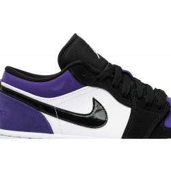 Air Jordan 1 Low 'Court Purple' White/Court Purple/Black553558 500 AJ 1 Sneakers