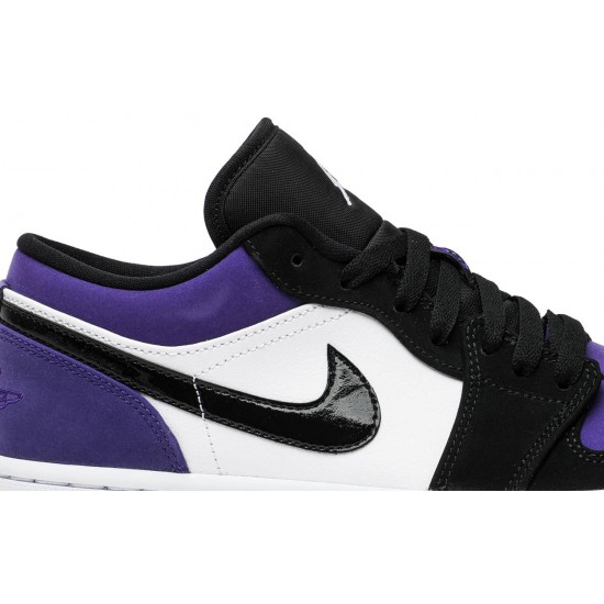 Air Jordan 1 Low Court Purple White/Court Purple/Black553558 500 AJ 1 Sneakers