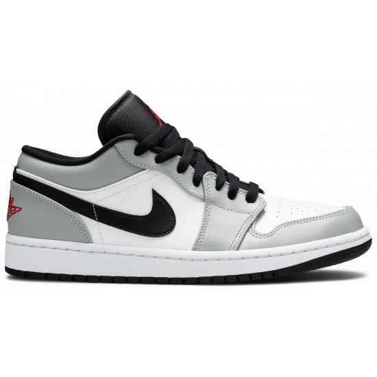 Air Jordan 1 Low Light Smoke Grey Light Smoke Grey/Gym Red/White 553558 030 AJ 1 Sneakers