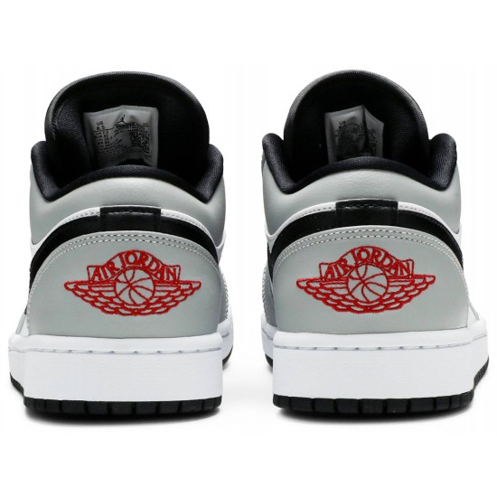 Air Jordan 1 Low Light Smoke Grey Light Smoke Grey/Gym Red/White 553558 030 AJ 1 Sneakers