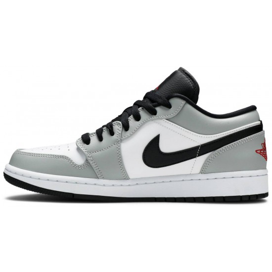 Air Jordan 1 Low Light Smoke Grey Light Smoke Grey/Gym Red/White 553558 030 AJ 1 Sneakers