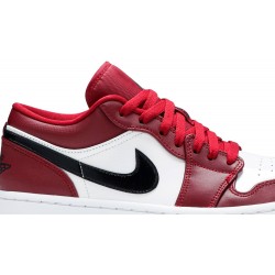 Air Jordan 1 Low 'Noble Red' Blackl/Red 553558 604 AJ 1 Sneakers