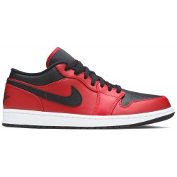 Air Jordan 1 Low 'Reverse Bred' Black/Black/Gym Red553558 606 AJ 1 Sneakers