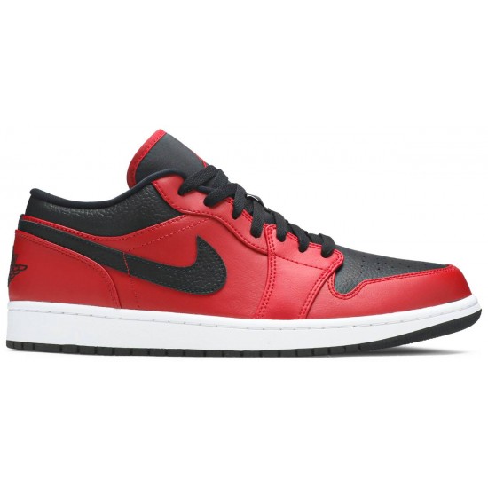 Air Jordan 1 Low Reverse Bred Black/Black/Gym Red553558 606 AJ 1 Sneakers