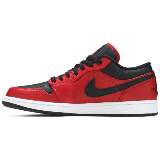 Air Jordan 1 Low Reverse Bred Black/Black/Gym Red553558 606 AJ 1 Sneakers