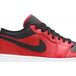 Air Jordan 1 Low 'Reverse Bred' Black/Black/Gym Red553558 606 AJ 1 Sneakers