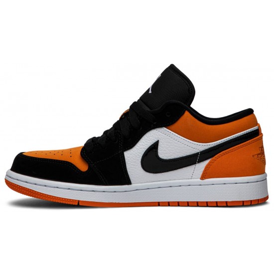 Air Jordan 1 Low Shattered Backboard Starfish/Black-Sail 553558 128 AJ 1 Sneakers