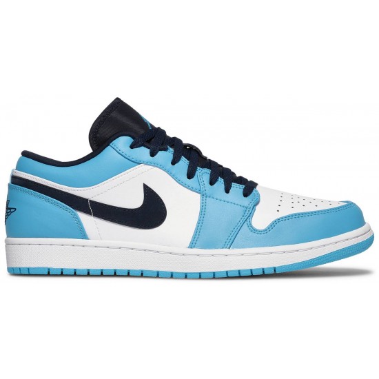 Air Jordan 1 Low UNC White/University Blue/Obsidian553558 144 AJ 1 Sneakers