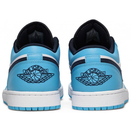 Air Jordan 1 Low UNC White/University Blue/Obsidian553558 144 AJ 1 Sneakers