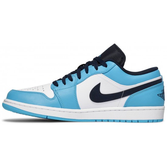 Air Jordan 1 Low UNC White/University Blue/Obsidian553558 144 AJ 1 Sneakers