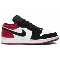 Air Jordan 1 Low GS 'Black Toe' White/Black-Gym Red 553560 116 AJ 1 Sneakers