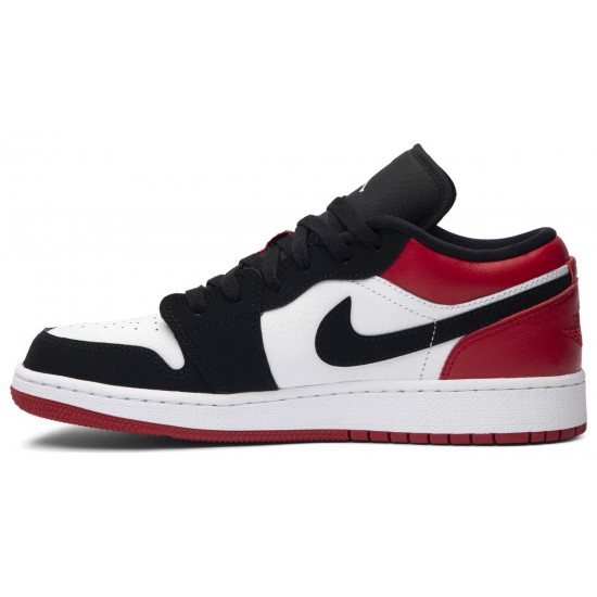 Air Jordan 1 Low GS Black Toe White/Black-Gym Red 553560 116 AJ 1 Sneakers