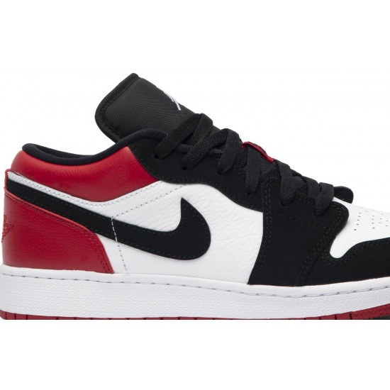 Air Jordan 1 Low GS Black Toe White/Black-Gym Red 553560 116 AJ 1 Sneakers