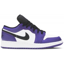 Air Jordan 1 Low GS 'Court Purple' Court Purple/Black/White 553560 500 AJ 1 Sneakers