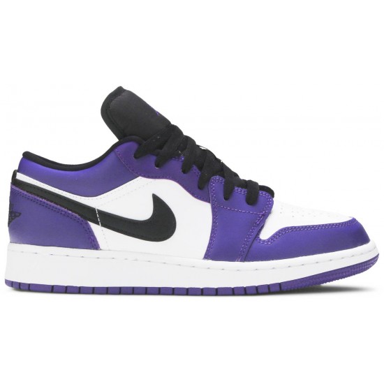 Air Jordan 1 Low GS Court Purple Court Purple/Black/White 553560 500 AJ 1 Sneakers