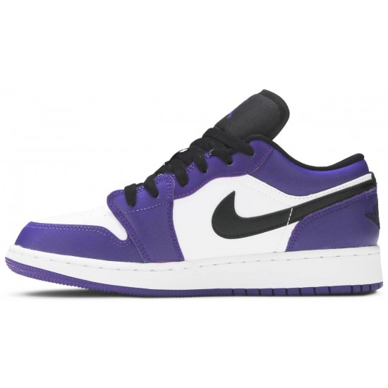 Air Jordan 1 Low GS Court Purple Court Purple/Black/White 553560 500 AJ 1 Sneakers