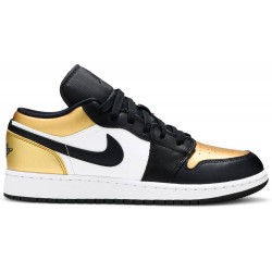 Air Jordan 1 Low GS 'Gold Toe' Metallic Gold/Black/White CQ9487 700 AJ 1 Sneakers