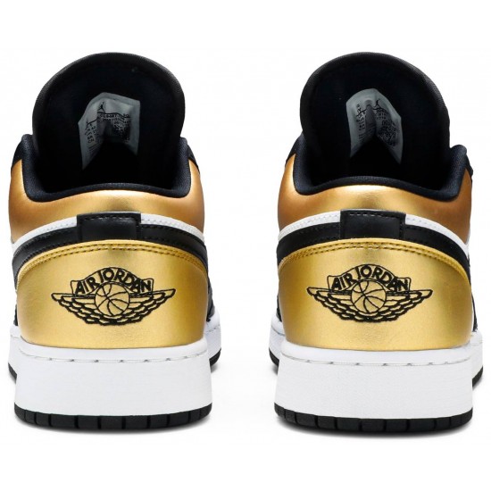 Air Jordan 1 Low GS Gold Toe Metallic Gold/Black/White CQ9487 700 AJ 1 Sneakers