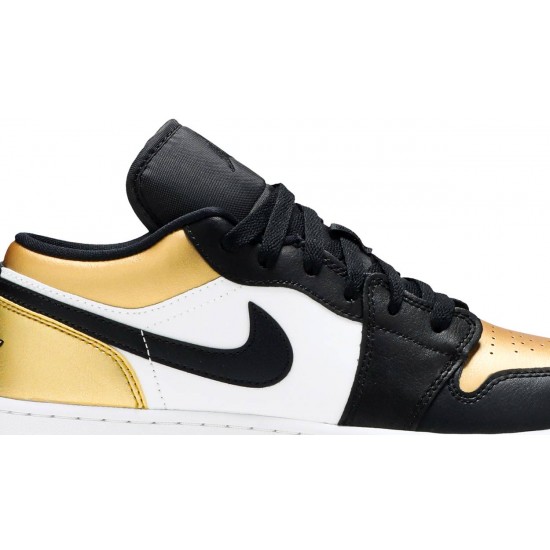 Air Jordan 1 Low GS Gold Toe Metallic Gold/Black/White CQ9487 700 AJ 1 Sneakers