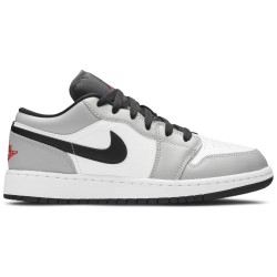 Air Jordan 1 Low GS 'Light Smoke Grey' Light Smoke Grey/Gym Red/White 553560 030 AJ 1 Sneakers