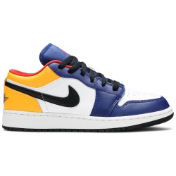 Air Jordan 1 Low GS 'Royal Yellow' White/Track Red/Deep Sapphire Blue/Laser Orange/Black 553560 123 AJ 1 Sneakers