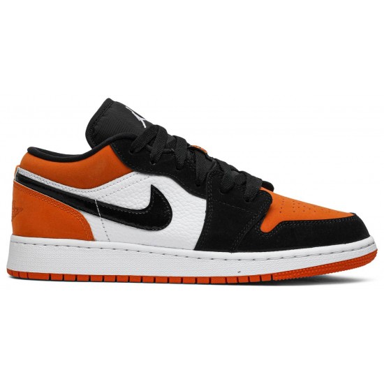 Air Jordan 1 Low GS Shattered Backboard White/Black/Starfish 553560 128 AJ 1 Sneakers