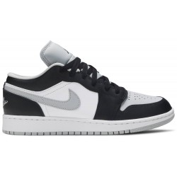 Air Jordan 1 Low GS 'Smoke Grey' Black/Black/Light Smoke Grey/White 553560 039 AJ 1 Sneakers