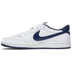 Air Jordan 1 Low Retro OG 'Midnight Navy' White/Midnight Navy 705329 106 AJ 1 Sneakers