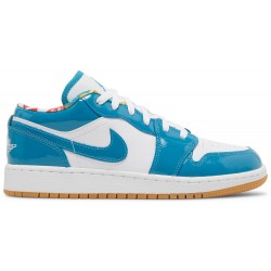 Air Jordan 1 Low SE GS 'Barcelona' Cyber Teal/Cyber Teal/White DM0589 400 AJ 1 Sneakers