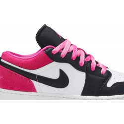 Air Jordan 1 Low SE GS 'Black Active Fuchsia' Black/Black/Active Fuchsia CT1564 005 AJ 1 Sneakers