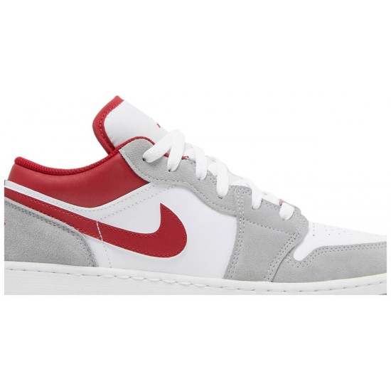 Air Jordan 1 Low SE GS Light Smoke Grey Gym Red Light Smoke Grey/Gym Red/White DM0589 016 AJ 1 Sneakers