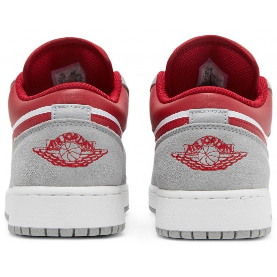 Air Jordan 1 Low SE GS Light Smoke Grey Gym Red Light Smoke Grey/Gym Red/White DM0589 016 AJ 1 Sneakers