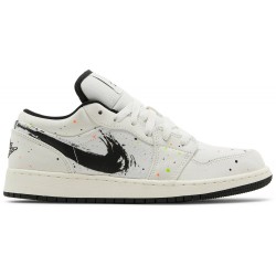 Air Jordan 1 Low SE GS 'Paint Splatter' Sail/Black/Total Orange DH3295 100 AJ 1 Sneakers