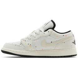 Air Jordan 1 Low SE GS 'Paint Splatter' Sail/Black/Total Orange DH3295 100 AJ 1 Sneakers