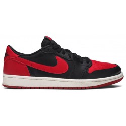 Air Jordan 1 Retro Low OG 'Bred' Black/Varsity Red-Sail 705329 001 AJ 1 Sneakers