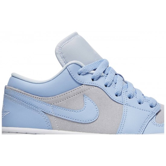 Wmns Air Jordan 1 Low University Blue Football Grey/Aluminum/White DC0774 050 AJ 1 Sneakers