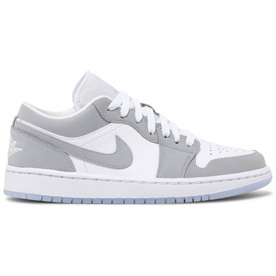 Wmns Air Jordan 1 Low White Wolf Grey White/Wolf Grey/AluminumDC0774 105 AJ 1 Sneakers