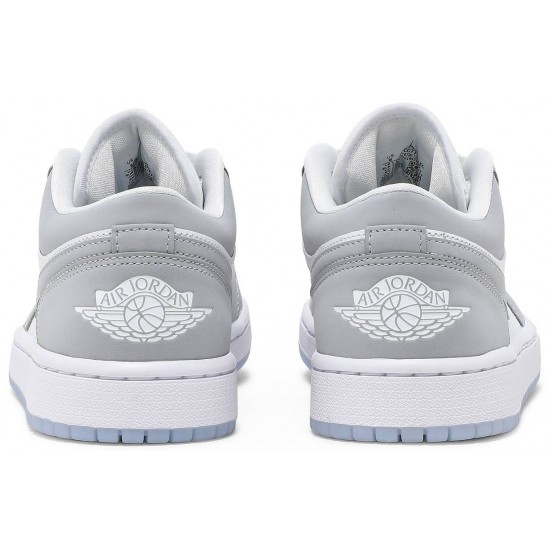 Wmns Air Jordan 1 Low White Wolf Grey White/Wolf Grey/AluminumDC0774 105 AJ 1 Sneakers