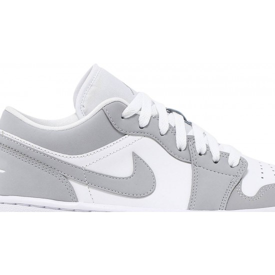 Wmns Air Jordan 1 Low White Wolf Grey White/Wolf Grey/AluminumDC0774 105 AJ 1 Sneakers