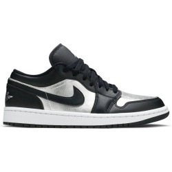 Wmns Air Jordan 1 Low SE 'Silver Toe' Black/Metallic Silver/White DA5551 001 AJ 1 Sneakers