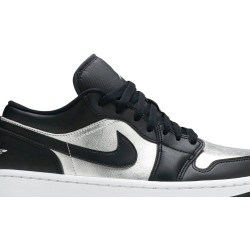 Wmns Air Jordan 1 Low SE 'Silver Toe' Black/Metallic Silver/White DA5551 001 AJ 1 Sneakers