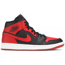 Air Jordan 1 Mid 'Banned' Black/University Red/Black/White554724 074 AJ 1 Sneakers