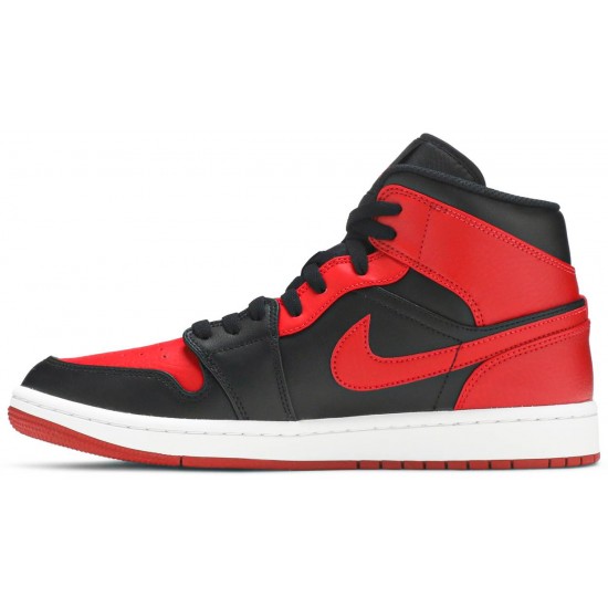 Air Jordan 1 Mid Banned Black/University Red/Black/White554724 074 AJ 1 Sneakers