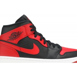 Air Jordan 1 Mid 'Banned' Black/University Red/Black/White554724 074 AJ 1 Sneakers